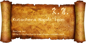 Kutschera Napóleon névjegykártya